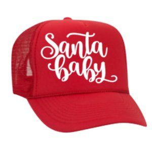 Santa baby christmas coworker festive red baseball snapback trucker hat